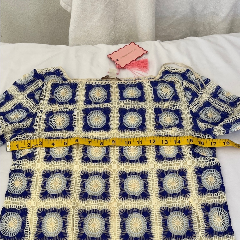 Chelsea & Violet Blue and White Geometric Mini Dress - Picture 4 of 9